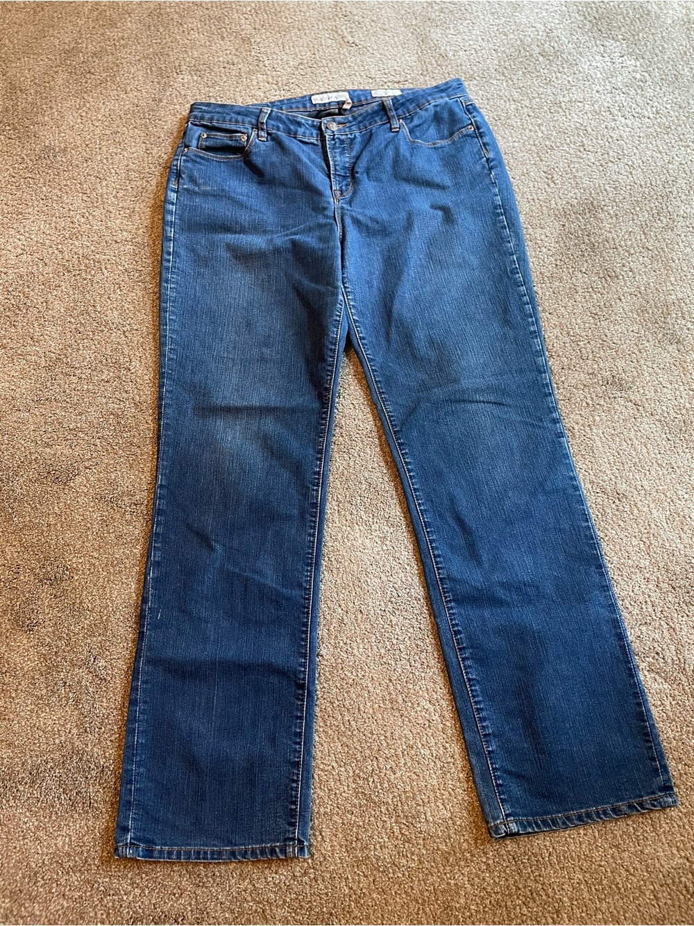 Peace of Cloth Classic High Rise Blue Denim Jeans medium wash Size 14